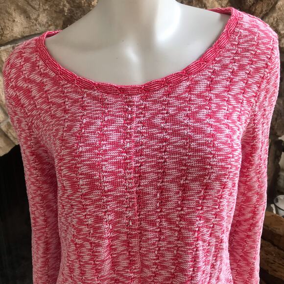Habitat Knit Scoop Neck Long Sleeve Pink Shirt Women's Size Small - Picture 2 of 6